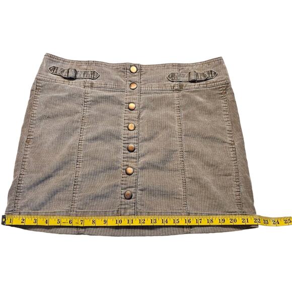 Gap Corduroy Mini Skirt Women's Snap Front Cotton Blend Ribbed Size 12 - Picture 7 of 10